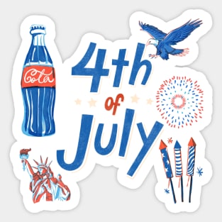 Fireworks and Freedom: A Patriotic Tribute on the 4th of July Sticker